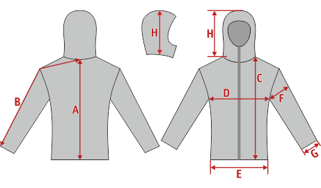 Таблица размеров для Милют куртка пух