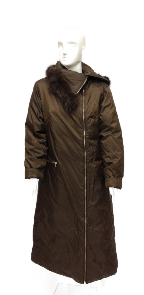 007 W пальто пуховое с мехом